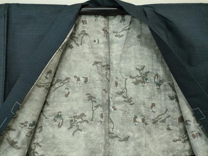 平和屋着物●男性　本場大島紬　アンサンブル　長羽織　　正絹　逸品　DAAS3073ps