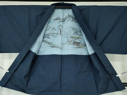 平和屋着物●男性　本場大島紬　アンサンブル　亀甲柄　正絹　逸品　DAAS3085ps