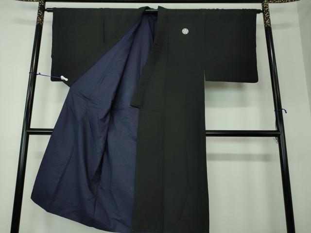 平和屋着物●男性 黒紋付 長羽織セット 正絹 逸品 DAAS3093ps