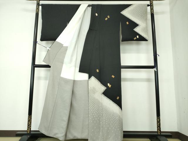 平和屋着物●ジャパンオートクチュール　渡辺雪三郎　訪問着　絞り　松皮菱　色紙重ね花文　金彩　正絹　逸品　DAAS3110ps