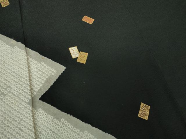 平和屋着物●ジャパンオートクチュール　渡辺雪三郎　訪問着　絞り　松皮菱　色紙重ね花文　金彩　正絹　逸品　DAAS3110ps