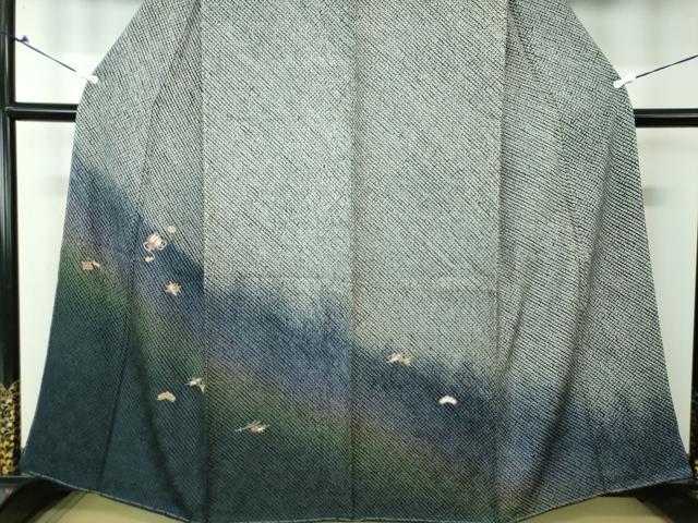 平和屋着物●訪問着 総絞り 刺繍 宝尽くし花文 暈し染め 黒地 金糸 正絹 逸品 未使用 DAAS3115ps