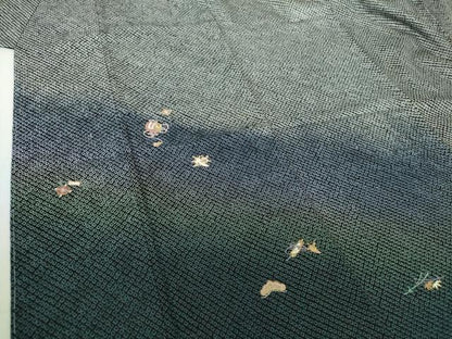 平和屋着物●訪問着 総絞り 刺繍 宝尽くし花文 暈し染め 黒地 金糸 正絹 逸品 未使用 DAAS3115ps