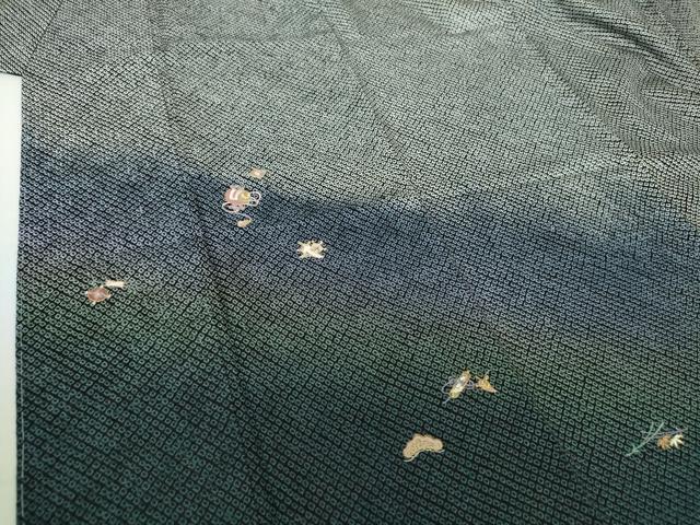 平和屋着物●訪問着 総絞り 刺繍 宝尽くし花文 暈し染め 黒地 金糸 正絹 逸品 未使用 DAAS3115ps