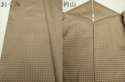 平和屋着物●上質な紬　格子　正絹　逸品　DAAS3119ps
