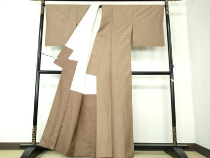平和屋着物●上質な紬　格子　正絹　逸品　DAAS3119ps