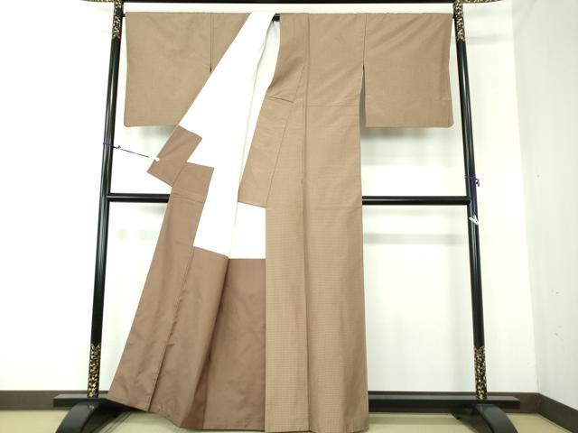 平和屋着物●上質な紬　格子　正絹　逸品　DAAS3119ps