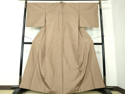 平和屋着物●上質な紬　格子　正絹　逸品　DAAS3119ps