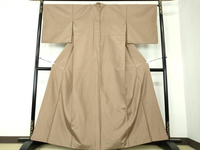 平和屋着物●上質な紬　格子　正絹　逸品　DAAS3119ps