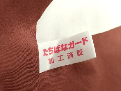 平和屋着物●上質な紬 花織 変わり格子 正絹 逸品 DAAS3130ps