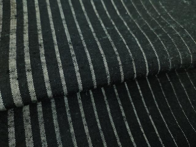 平和屋着物●上質な紬 間道 黒地 正絹 逸品 DAAS3150ps