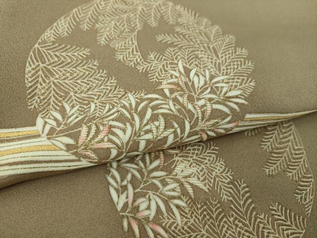 平和屋着物●訪問着 刺繍 草葉丸文 金彩 正絹 逸品 DAAS3168ps