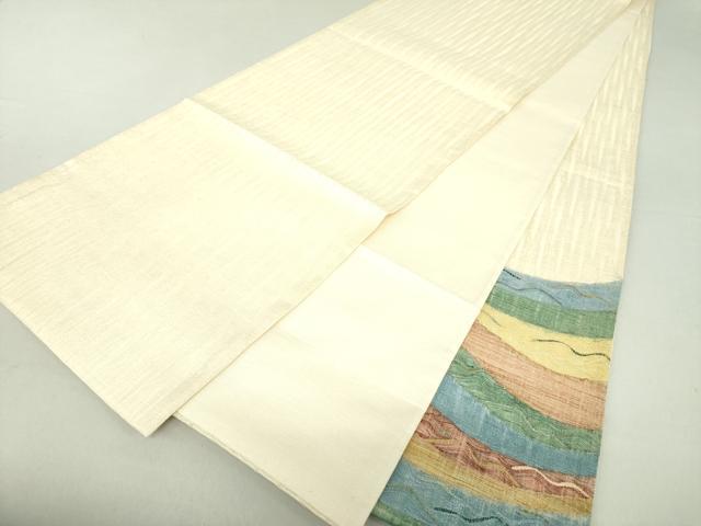 平和屋着物▽太鼓柄袋帯 スリーシーズン帯 春 夏 秋 波霞 金銀糸 正絹 逸品 DAAS3178ps