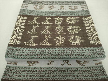平和屋着物●全通柄袋帯 壁画文様 三越扱い 正絹 逸品 DAAS3186ps