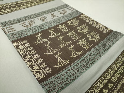 平和屋着物●全通柄袋帯 壁画文様 三越扱い 正絹 逸品 DAAS3186ps