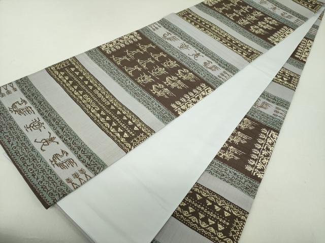 平和屋着物●全通柄袋帯 壁画文様 三越扱い 正絹 逸品 DAAS3186ps