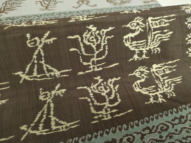 平和屋着物●全通柄袋帯 壁画文様 三越扱い 正絹 逸品 DAAS3186ps