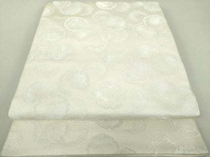 平和屋着物●六通柄 本袋帯 作家物 雪輪重ね 銀糸 正絹 逸品 DAAS3191ps