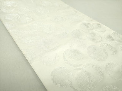 平和屋着物●六通柄 本袋帯 作家物 雪輪重ね 銀糸 正絹 逸品 DAAS3191ps