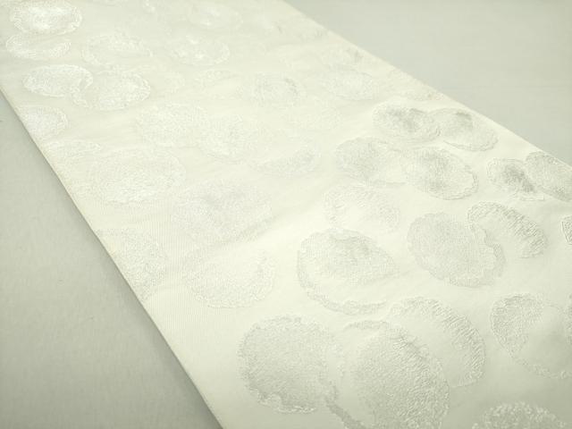 平和屋着物●六通柄 本袋帯 作家物 雪輪重ね 銀糸 正絹 逸品 DAAS3191ps