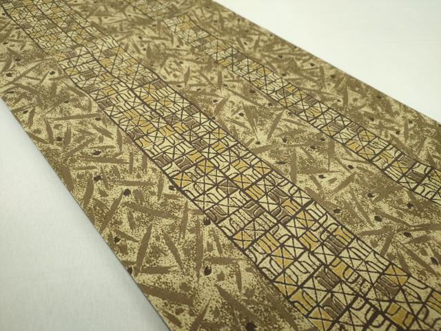 平和屋着物●全通柄袋帯 変わり間道 正絹 逸品 DAAS3198ps