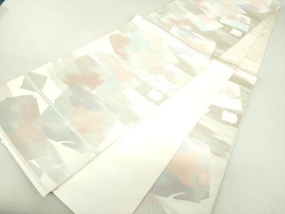 平和屋着物●西陣　川島織物　六通柄　本袋帯　破れ色紙　金銀糸　正絹　逸品　DAAS3207ps