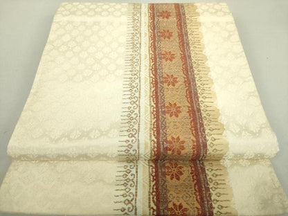 平和屋着物●六通柄袋帯 花間道 金糸 正絹 逸品 DAAS3228ps
