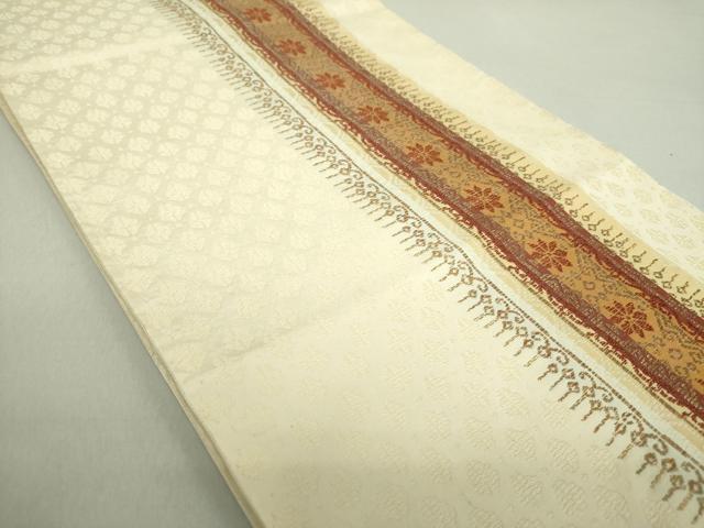 平和屋着物●六通柄袋帯 花間道 金糸 正絹 逸品 DAAS3228ps
