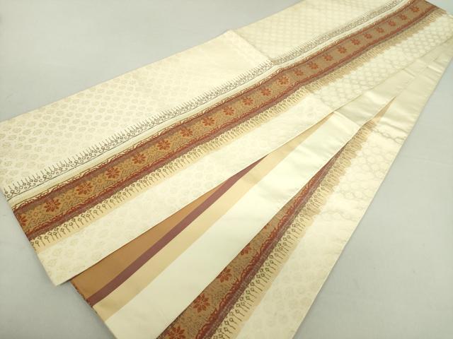 平和屋着物●六通柄袋帯 花間道 金糸 正絹 逸品 DAAS3228ps