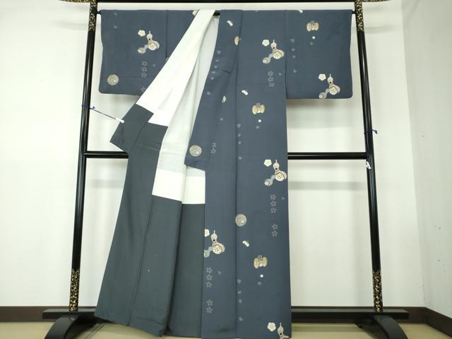 平和屋着物●上質な小紋 瓢箪 玩具文様 舞梅 金彩 正絹 逸品 DAAS3264ps