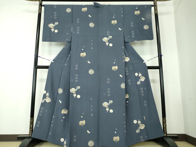 平和屋着物●上質な小紋 瓢箪 玩具文様 舞梅 金彩 正絹 逸品 DAAS3264ps