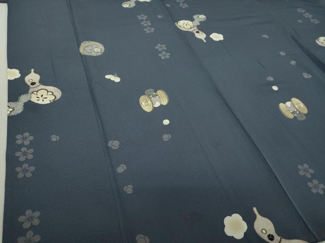 平和屋着物●上質な小紋 瓢箪 玩具文様 舞梅 金彩 正絹 逸品 DAAS3264ps
