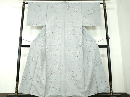 平和屋着物●上質な小紋 紬地 絞り 辻が花 正絹 逸品 未使用 DAAS3271ps
