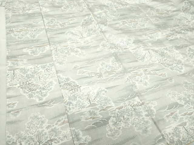 平和屋着物●本場大島紬 白大島 9マルキ 風景文 正絹 逸品 DAAS3272ps