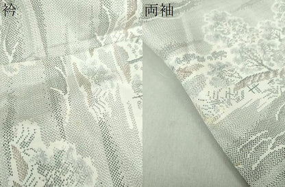 平和屋着物●本場大島紬 白大島 9マルキ 風景文 正絹 逸品 DAAS3272ps