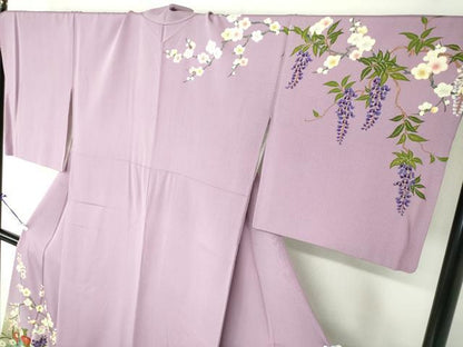 平和屋着物●ファッションデザイナー　花井幸子　訪問着　駒刺繍　吉祥花車文　暈し染め　金彩　正絹　逸品　DAAS3294ps