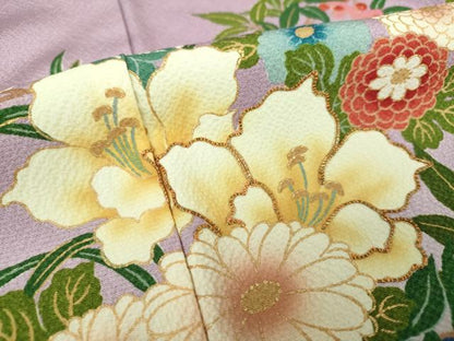 平和屋着物●ファッションデザイナー　花井幸子　訪問着　駒刺繍　吉祥花車文　暈し染め　金彩　正絹　逸品　DAAS3294ps