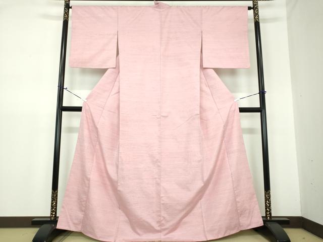 平和屋着物●紅花紬 米沢 横縞 正絹 逸品 DAAS3296ps