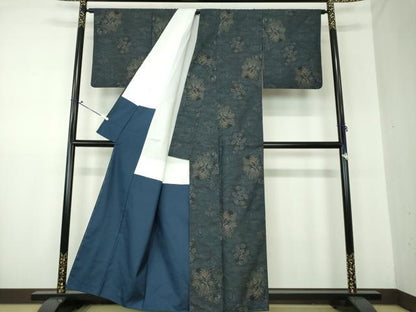 平和屋着物●本場大島紬　9マルキ　色紙重ね花文　正絹　逸品　DAAS3345ps