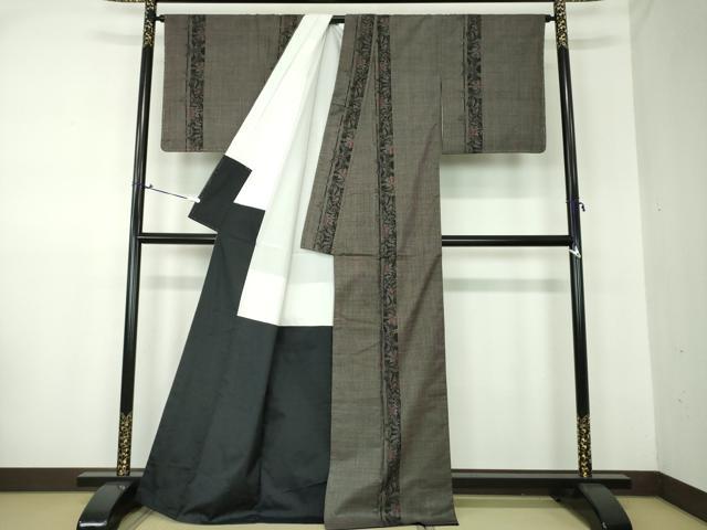 平和屋着物●本場大島紬 7マルキ 草花間道 正絹 逸品 未使用 DAAS3352ps