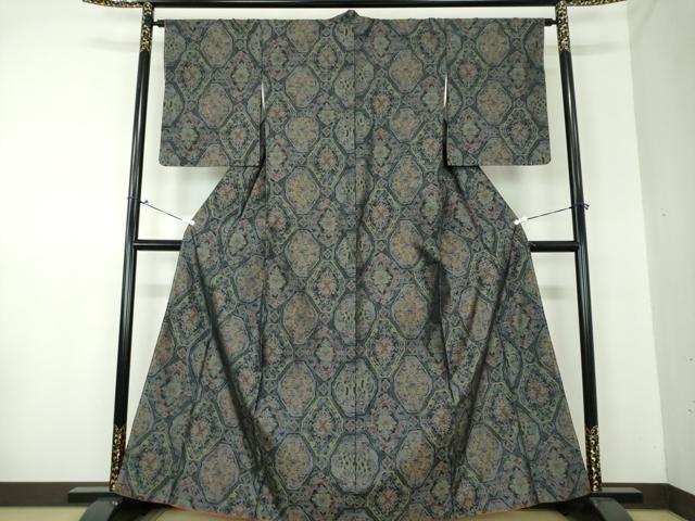 平和屋着物●本場大島紬 蜀江花文 正絹 逸品 DAAS3362ps