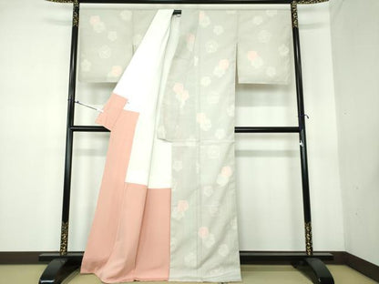 平和屋着物●本塩沢 110亀甲 捻梅 正絹 逸品 未使用 DAAS3373ps