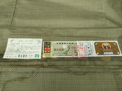 平和屋着物●男性 本場大島紬 有馬柄 ふもと謹製 証紙付き 正絹 逸品 未使用 DAAS3376ps