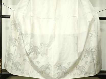 平和屋着物●本場大島紬　白大島　訪問着　雪輪花文　正絹　逸品　DAAS3383ps
