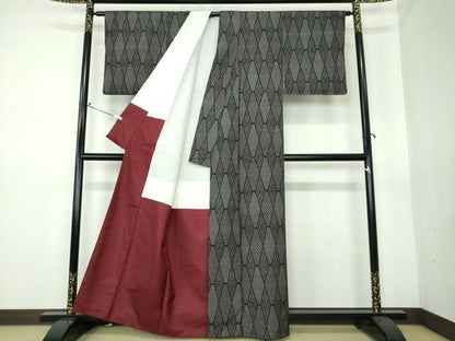 平和屋着物●上質な紬 花菱文 正絹 逸品 DAAS3403ps