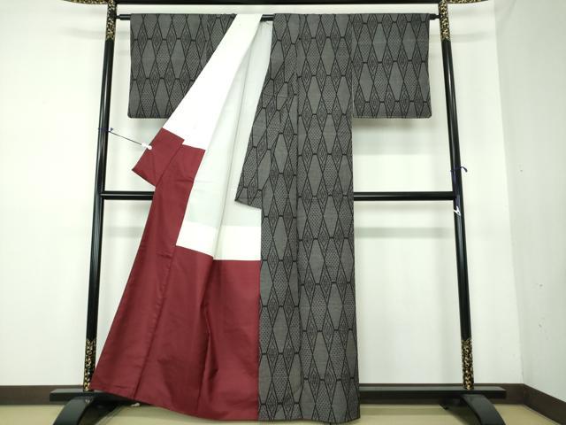 平和屋着物●上質な紬 花菱文 正絹 逸品 DAAS3403ps