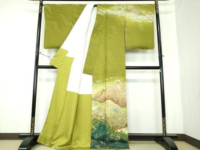 平和屋着物●極上　吉乃一廉　幻の辻が花　訪問着　絞り　辻が花　暈し染め　金通し地　正絹　逸品　未使用　DAAS3415ps