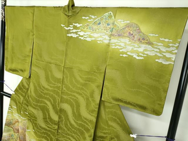 平和屋着物●極上　吉乃一廉　幻の辻が花　訪問着　絞り　辻が花　暈し染め　金通し地　正絹　逸品　未使用　DAAS3415ps