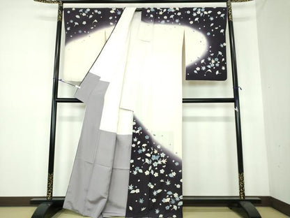 平和屋着物●皇室デザイナー 中村乃武夫 訪問着 吹き寄せ花文 暈し染め 金彩 正絹 逸品 DAAS3420ps