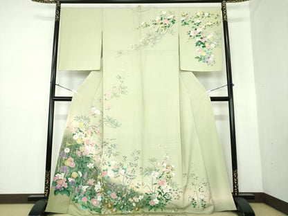平和屋着物●訪問着　友禅　華麗な花　百合　暈し染め　正絹　逸品　DAAS3423ps